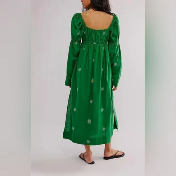 Free People Emory Embroidered Midi Dress Size XS - Picture 2 of 15